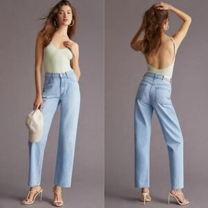 Mother Snacks Double Stacked Straight Ankle Just A Nibble Blue Jeans Size 26